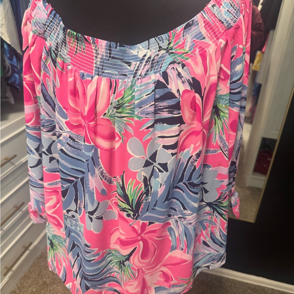 Lilly Pulitzer Pink and Blue Patterned Top